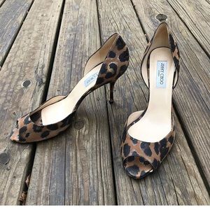Like new Jimmy Choo Cheetah print heels, sz 42